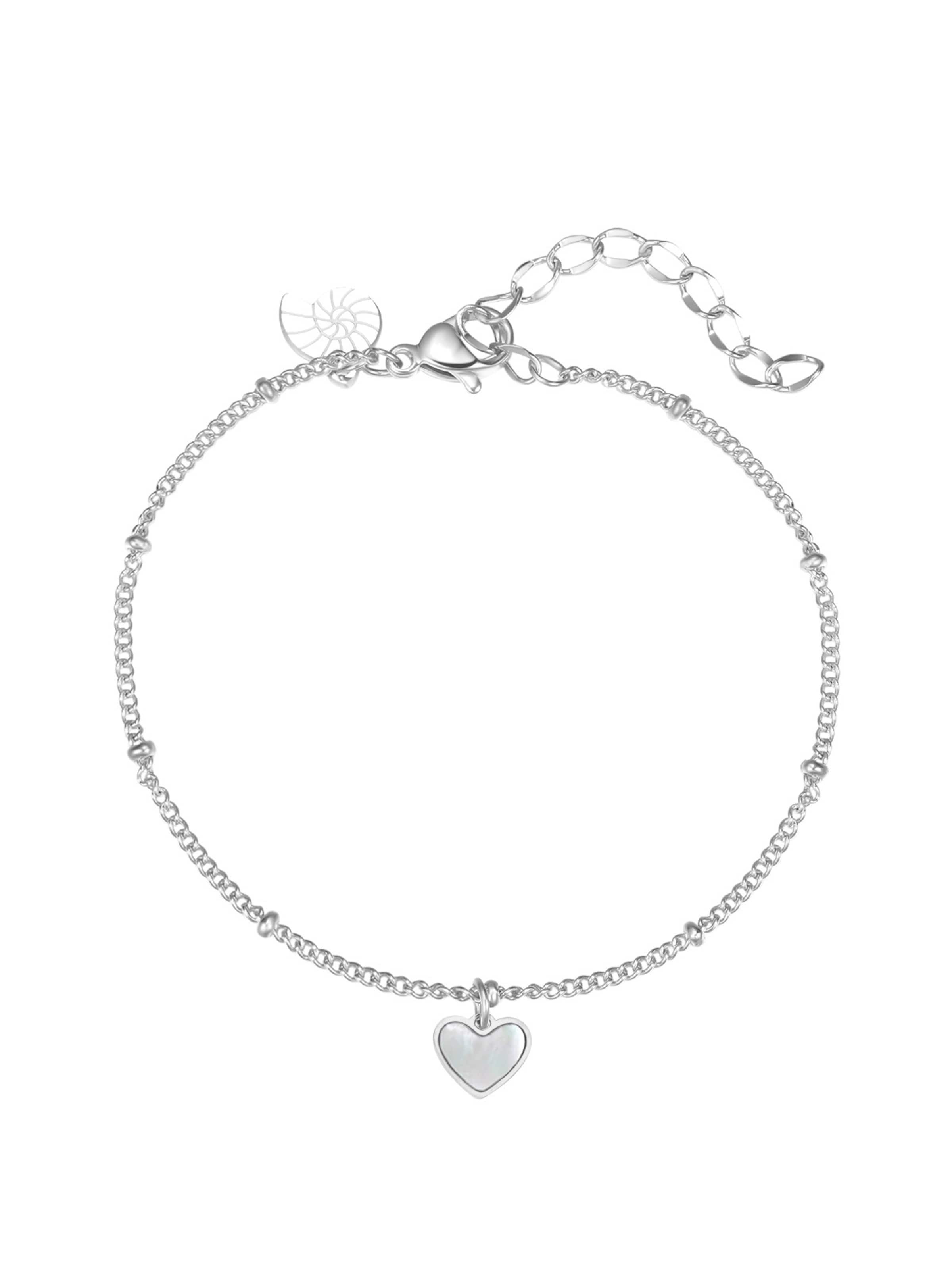 Braccialetto 'Heartbeat' di Hey Happiness in argento: frontale