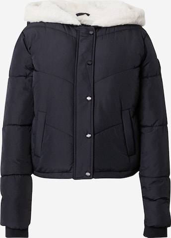 HOLLISTER Winter Jacket in Black: front