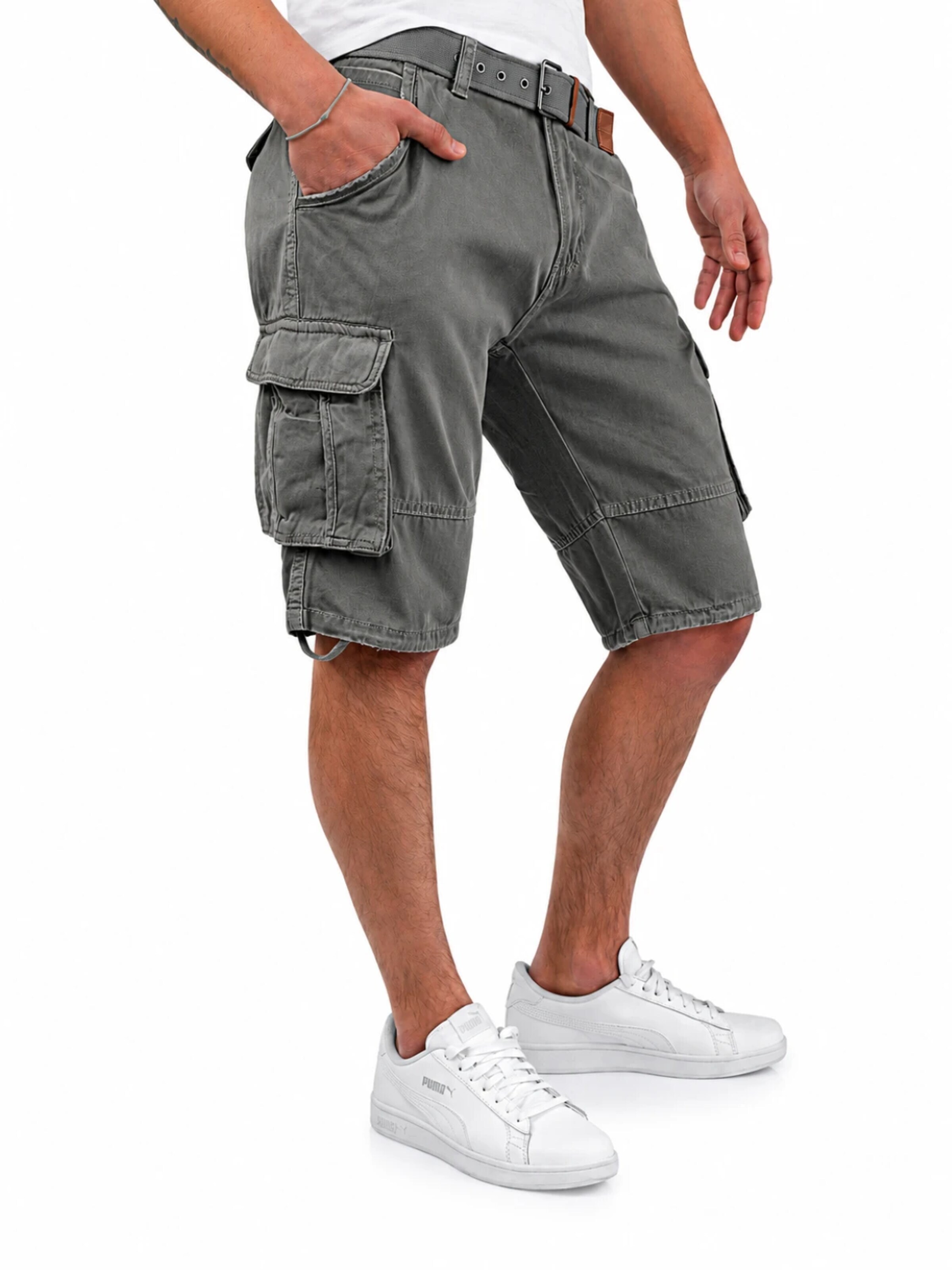 INDICODE - regular Pantalón cargo en gris