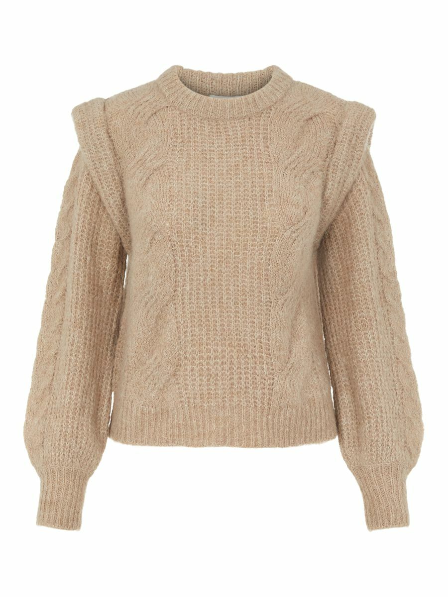 Donna Taglie comode OBJECT Pullover PEACHES in Greige 