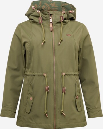 Parka mi-saison 'MONADIS' Ragwear Plus en vert : devant