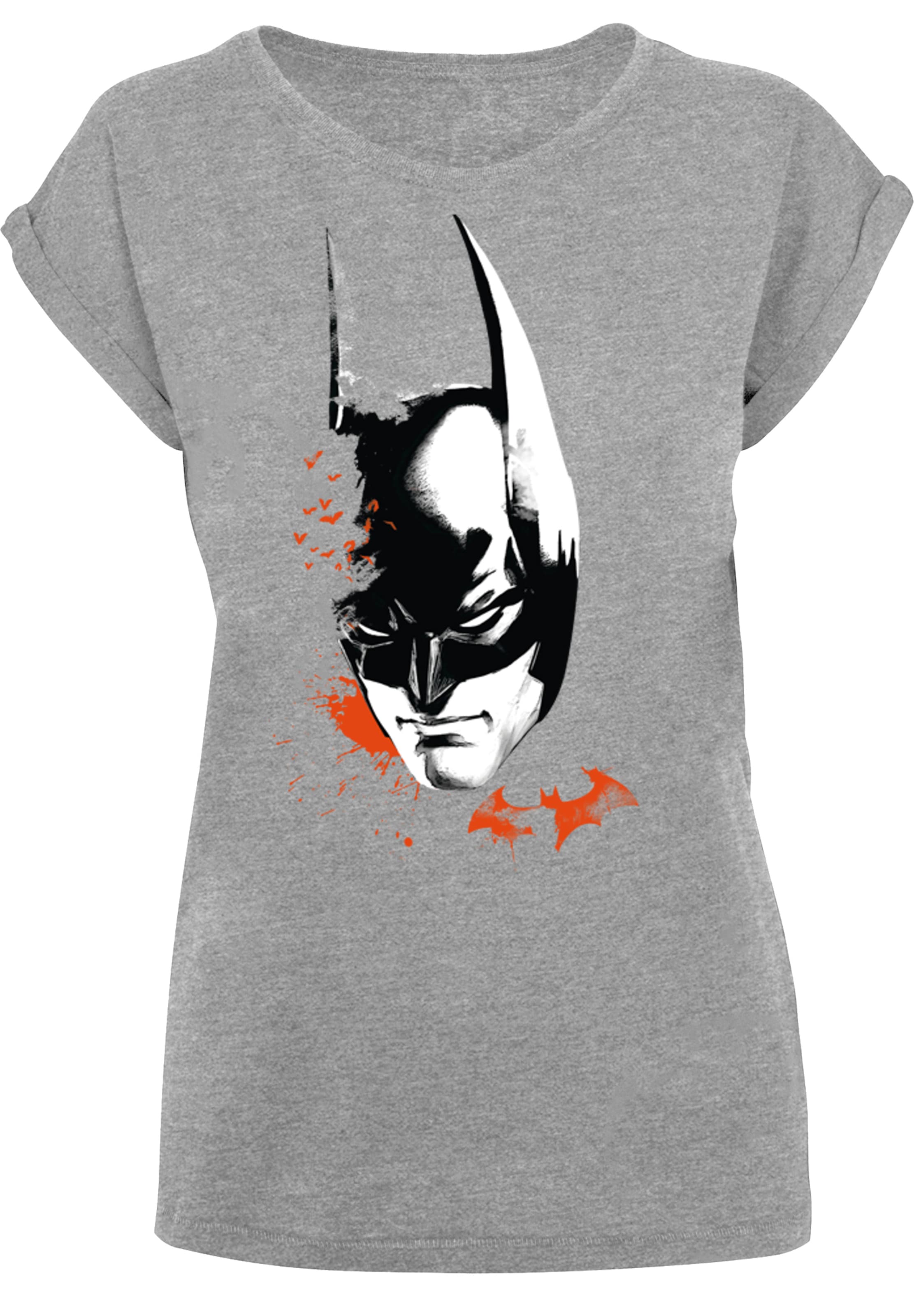 Maglietta 'DC Comics Batman Arkham Knight Bats Face' di F4NT4STIC in grigio: frontale