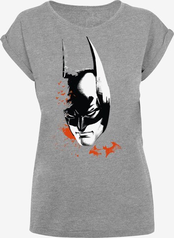 F4NT4STIC Shirt 'DC Comics Batman Arkham Knight Bats Face' in Grijs: voorkant