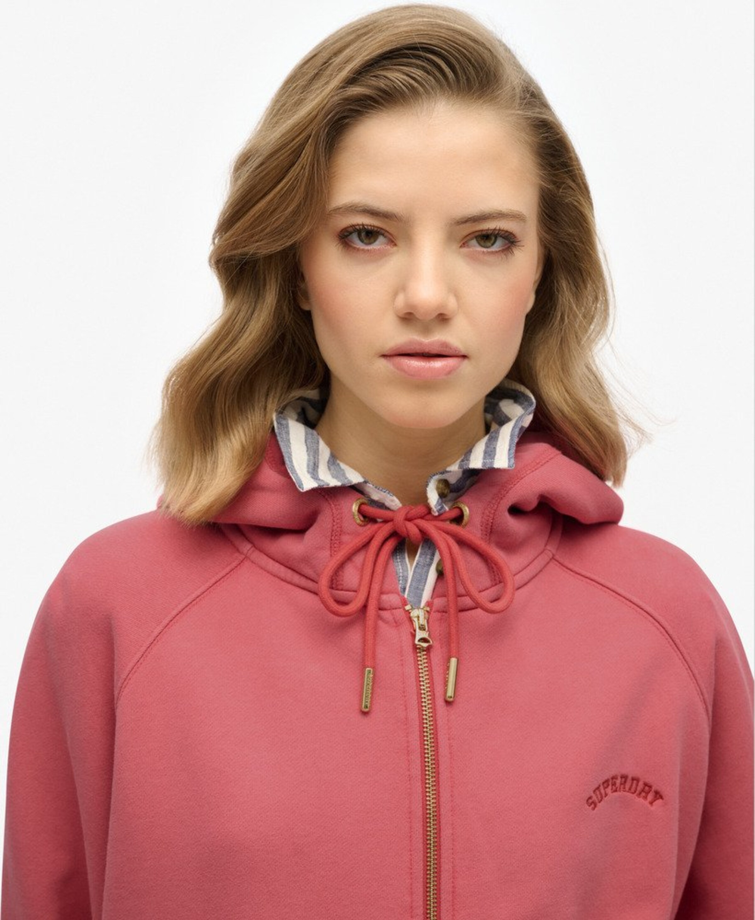 Superdry Zip-Up Hoodie 'Essential' in Red