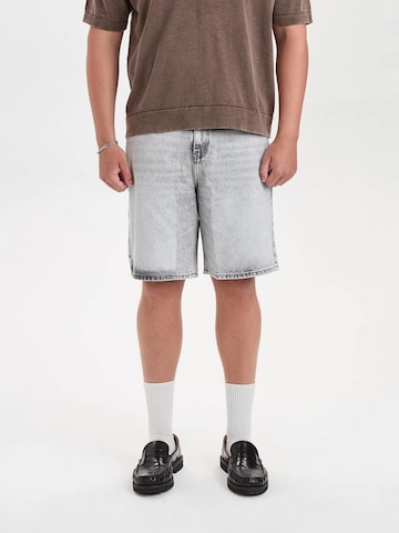 Dxnmxrk - Loosefit Vaquero 'DXHektor Relaxed Fit Denim Shorts Grey' en gris: frente