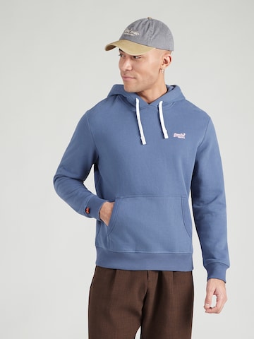 Bluză de molton 'ESSENTIAL' de la Superdry & Co pe albastru: față