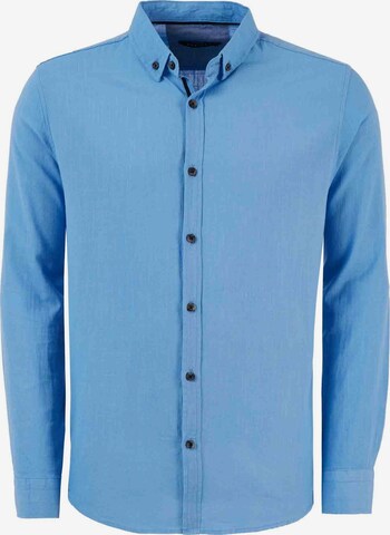 Buratti Regular fit Button Up Shirt in Blue: front