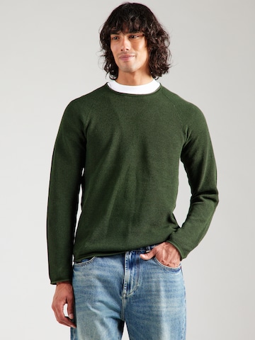 JACK & JONES Svetr 'JWHHILL' – zelená: přední strana