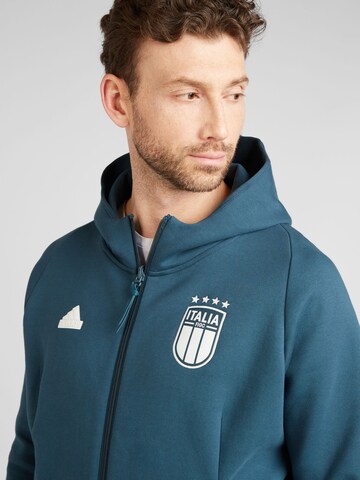 ADIDAS PERFORMANCE Athletic Zip-Up Hoodie 'Italy Travel' in Blue