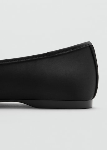 MANGO Ballet Flats with Strap 'Fant' in Black