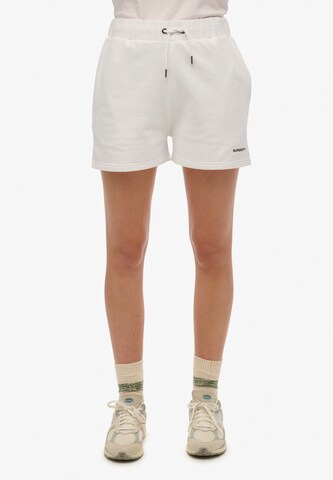 Superdry Regular Broek in Wit: voorkant