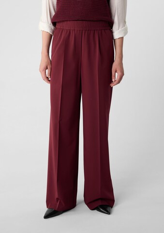 comma casual identity Wide leg Pleated Pants in Red: front