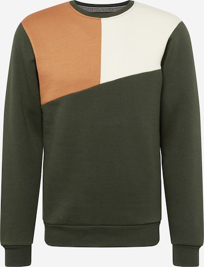 BLEND Sweater majica u konjak / kaki / bijela, Pregled proizvoda