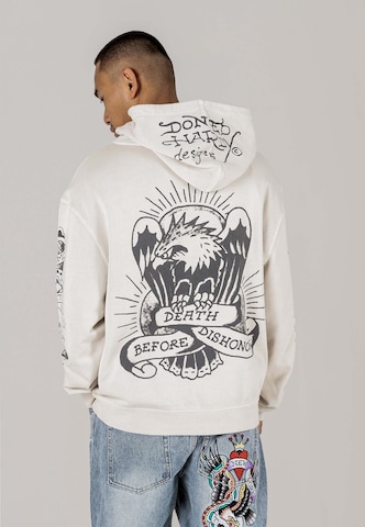 Ed Hardy Sweatjacke 'Death Before Dishonor' in Beige