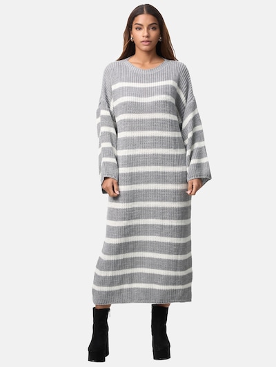 Elara Strickkleid in grau / offwhite, Produktansicht