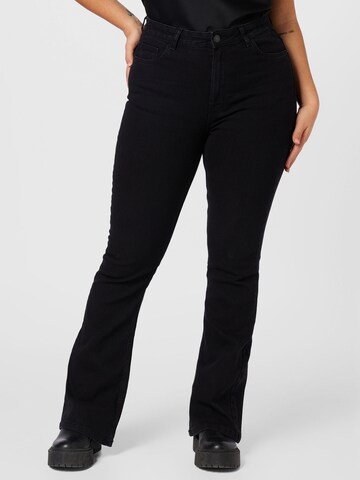 PIECES Curve Flared Jeans 'Peggy' in Black: front