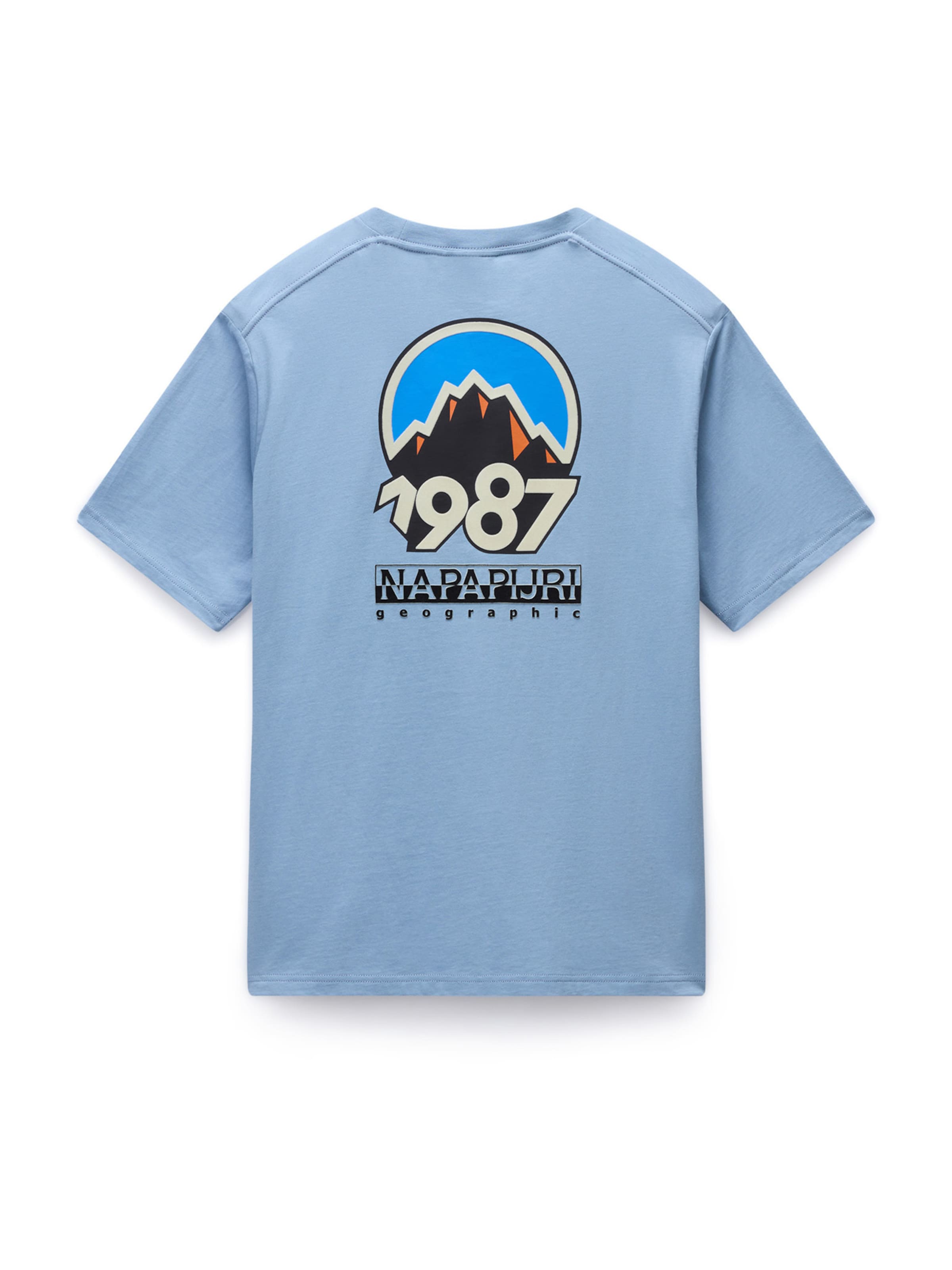 Tricou 'S-MONTEPIANA' de la NAPAPIJRI pe albastru