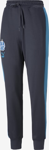 PUMA Tapered Workout Pants 'Olympique de Marseille' in Blue: front