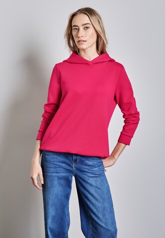 STREET ONE Cupro Sweat Hoodie in Pink: Vorderseite