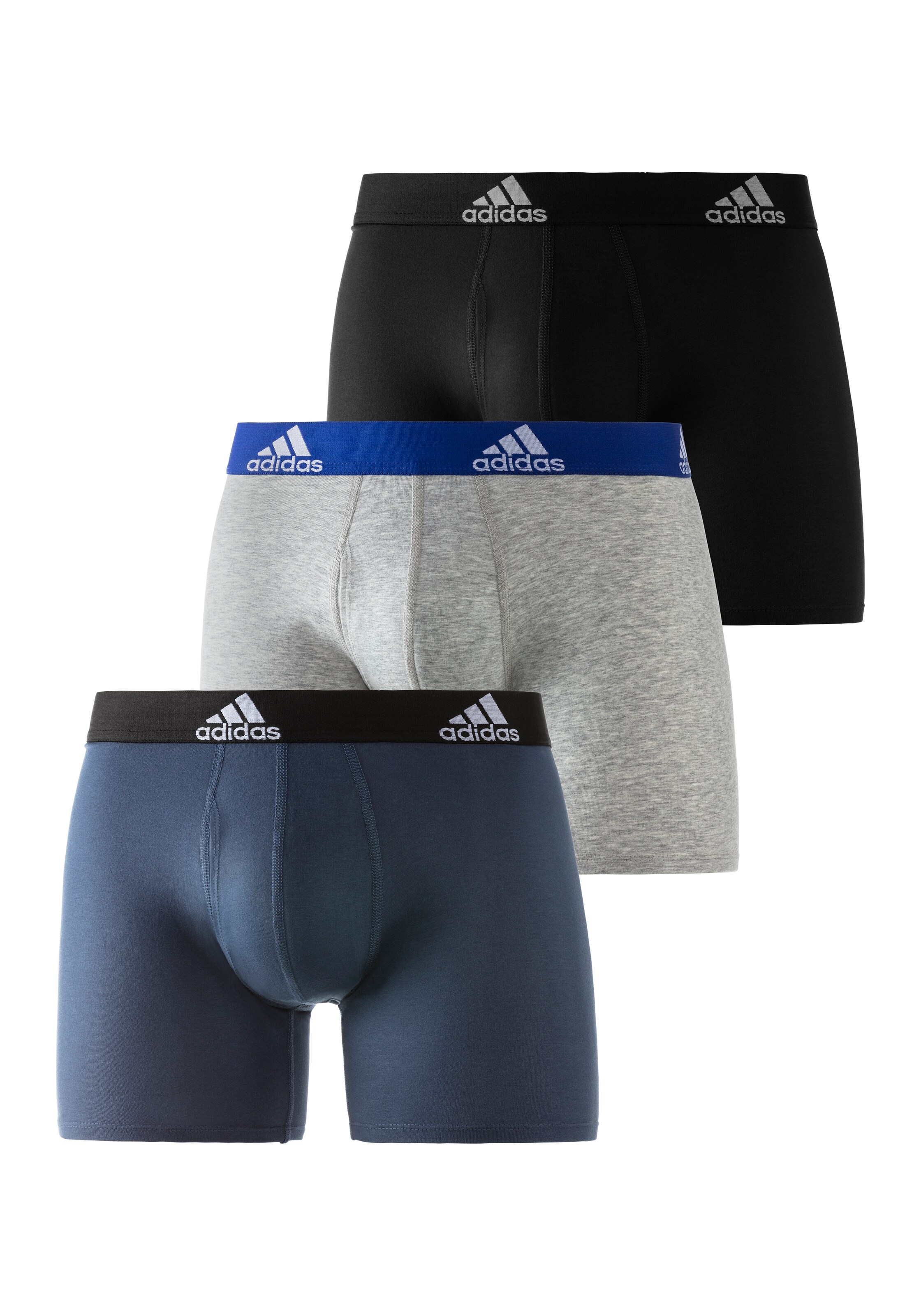 ADIDAS PERFORMANCE Boxershorts in taubenblau / graumeliert / schwarz