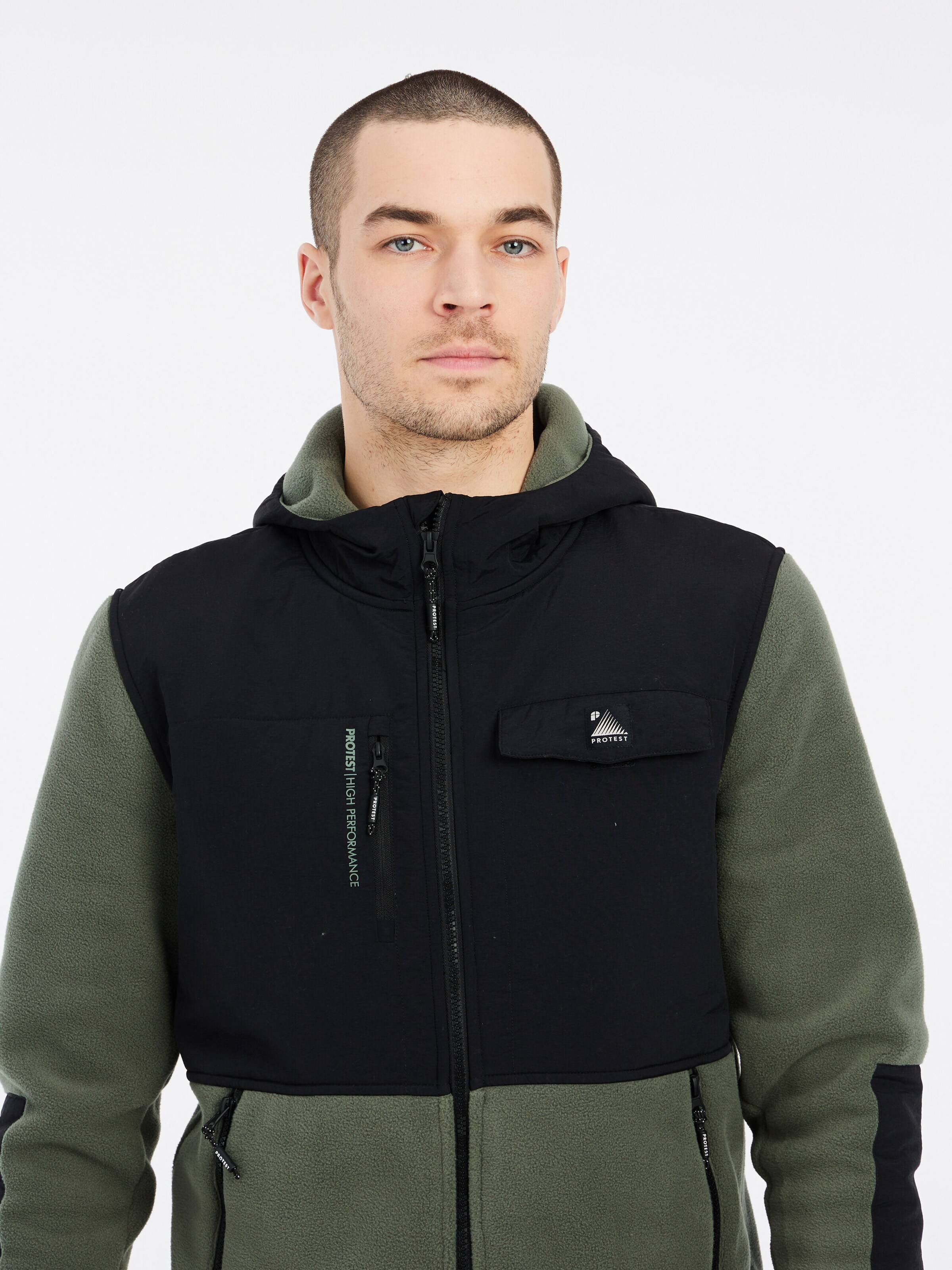 PROTEST Fleece Jacket 'PRTGRID' in Green