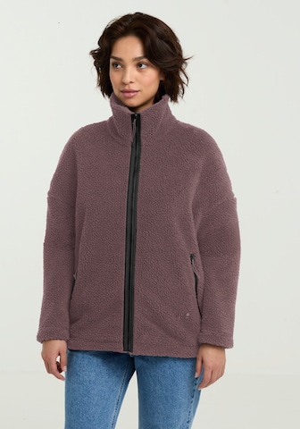 JACK WOLFSKIN Athletic Fleece Jacket in Purple: front