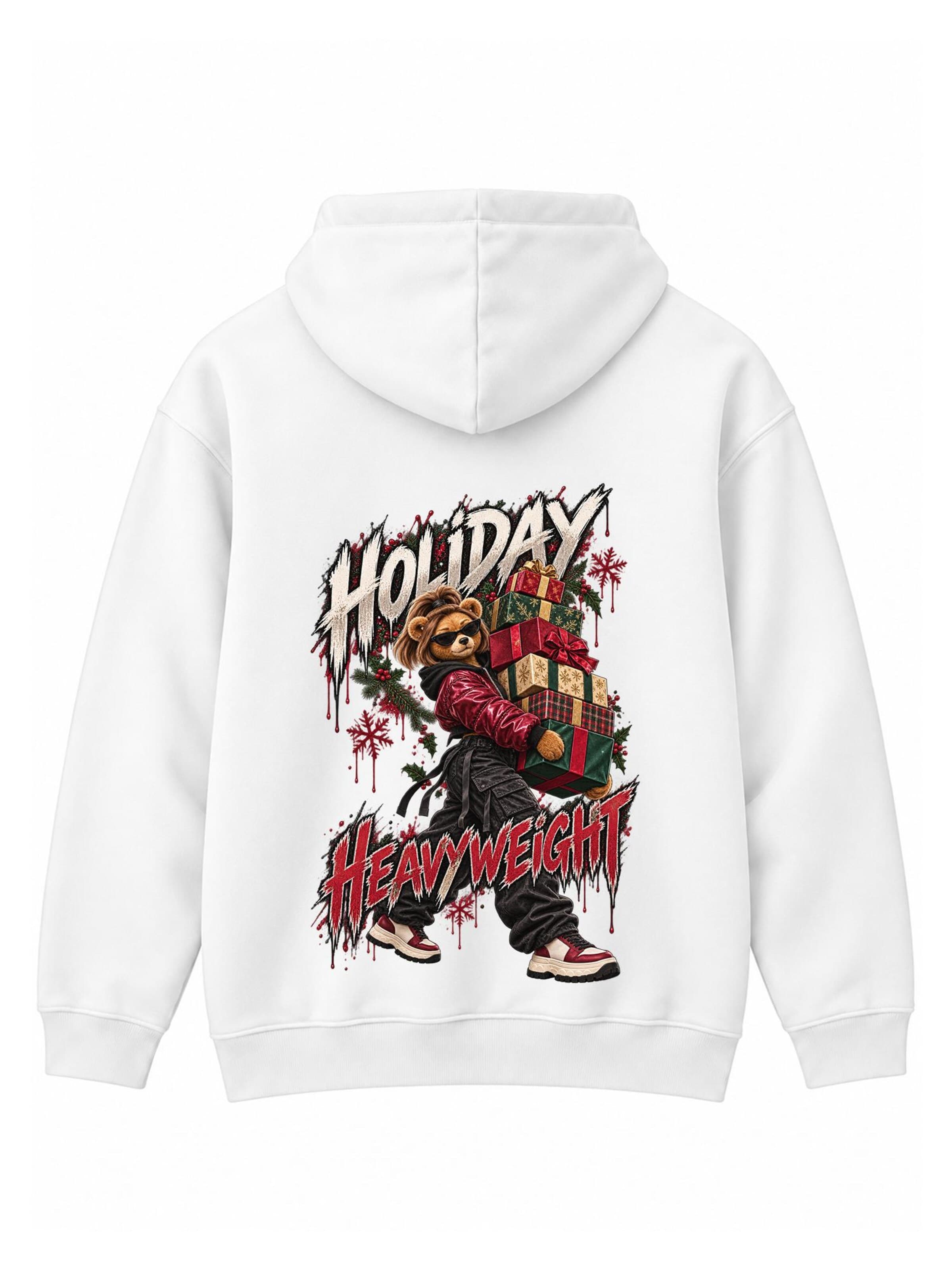 LUNØIR StudioSweater majica 'BOSS Femme Holiday Gift Carrier' - bijela boja: prednji dio