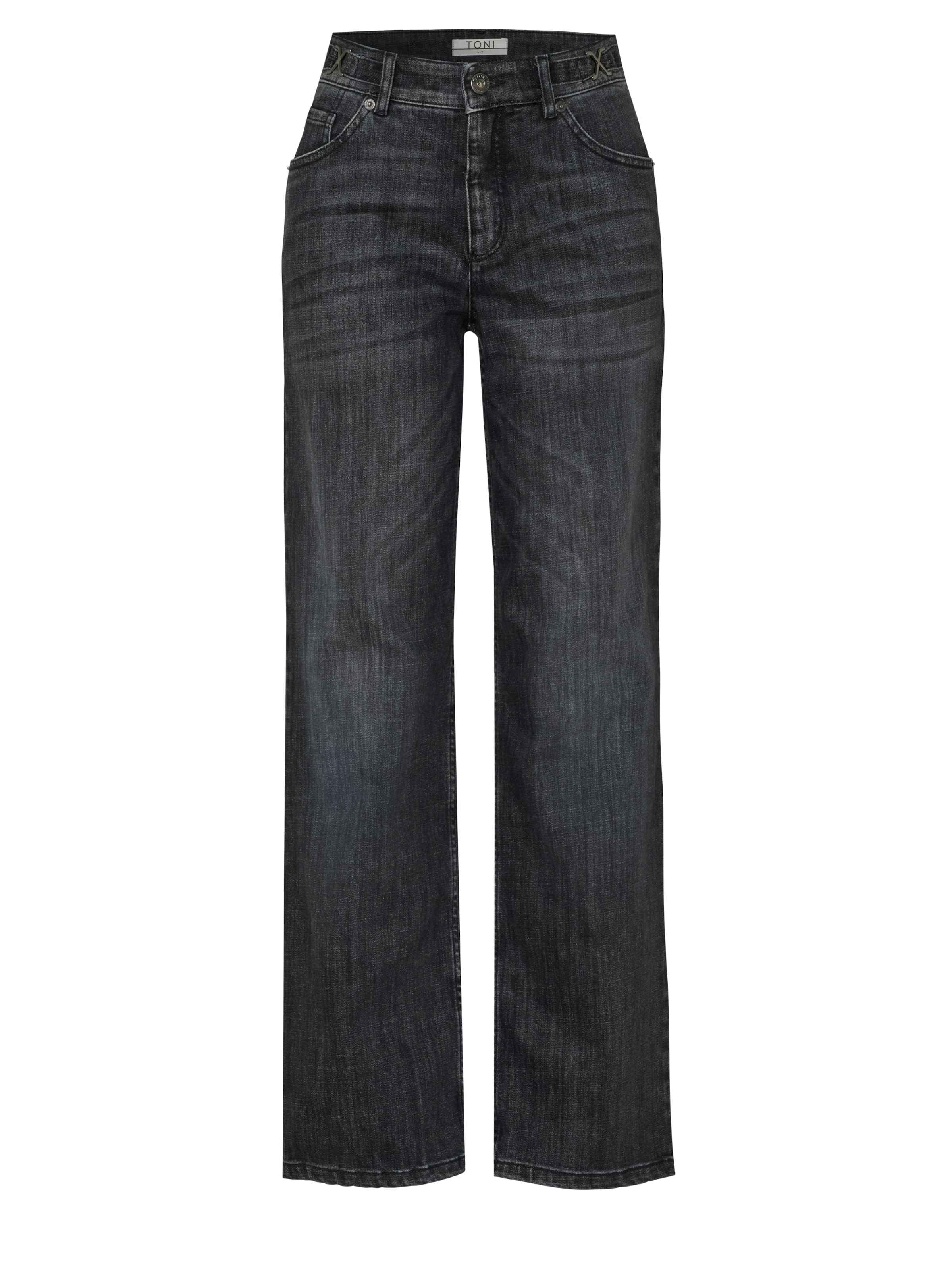 TONI Wide Leg Jeans in Schwarz: Vorderseite