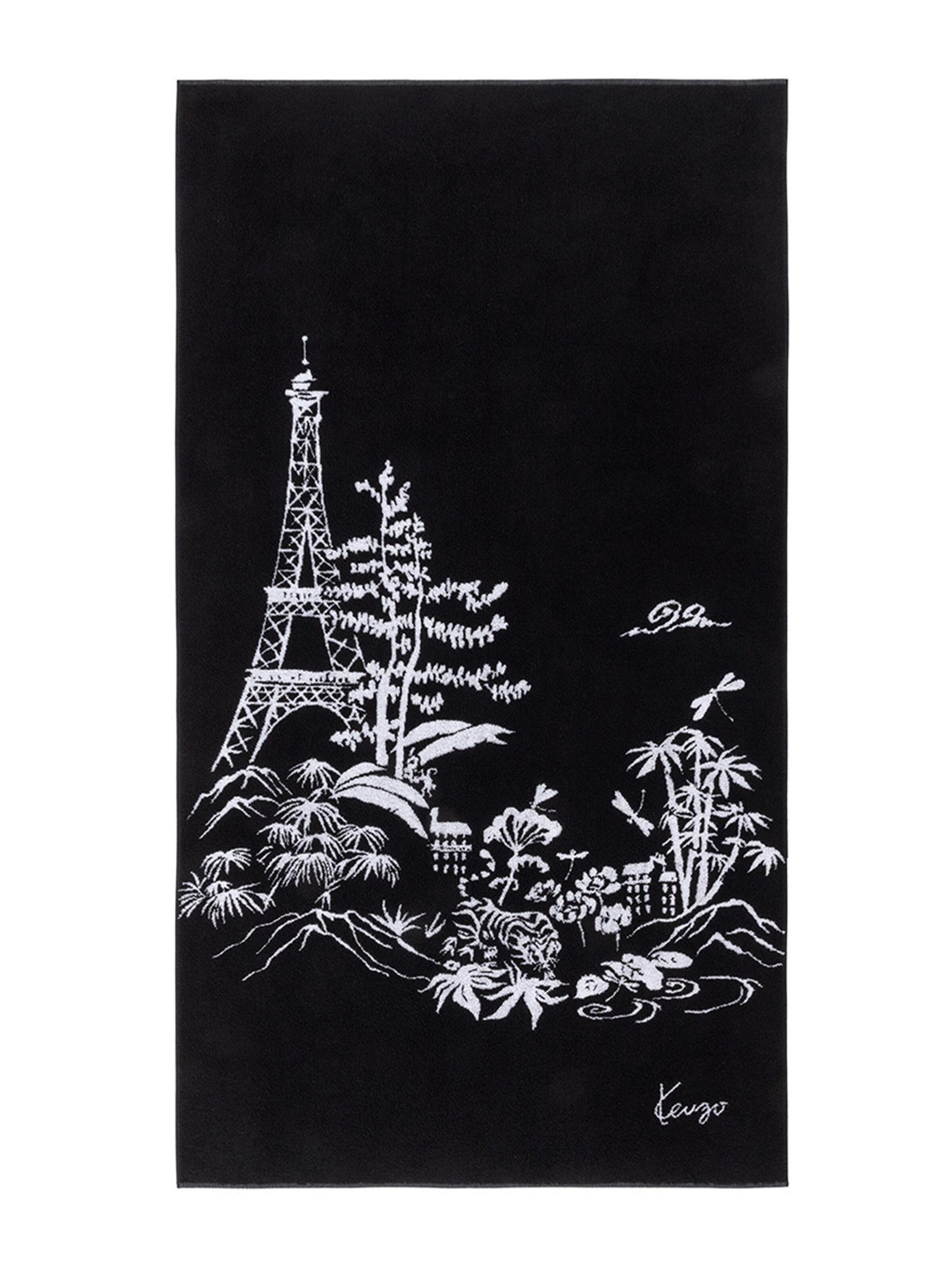 KENZO Beach Towel 'KESTAMPE' in Black: front