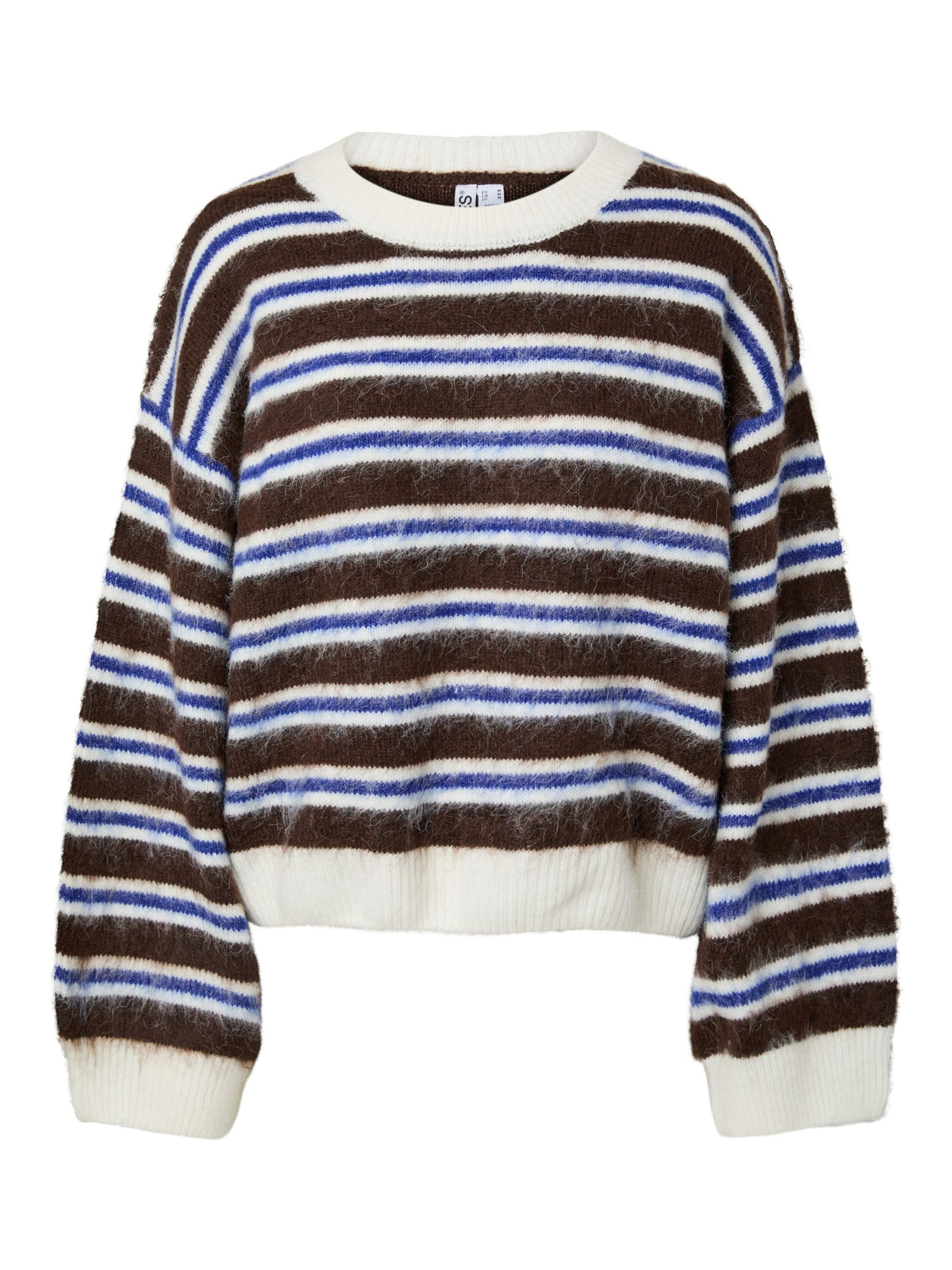 PIECES Pullover 'ADA' i M i beige / blå / brun, Produktvisning