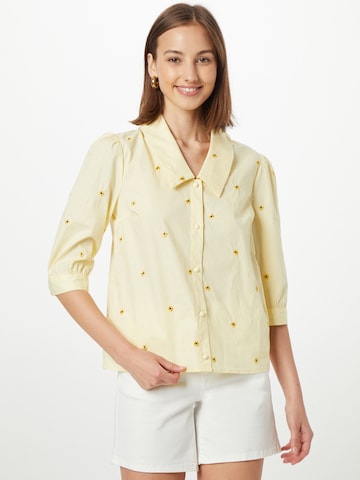 A-VIEW Blouse 'Ruth' in Geel: voorkant