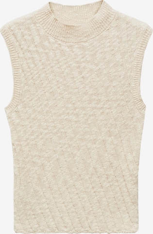 MANGO Knitted Top 'PALA' in Beige: front