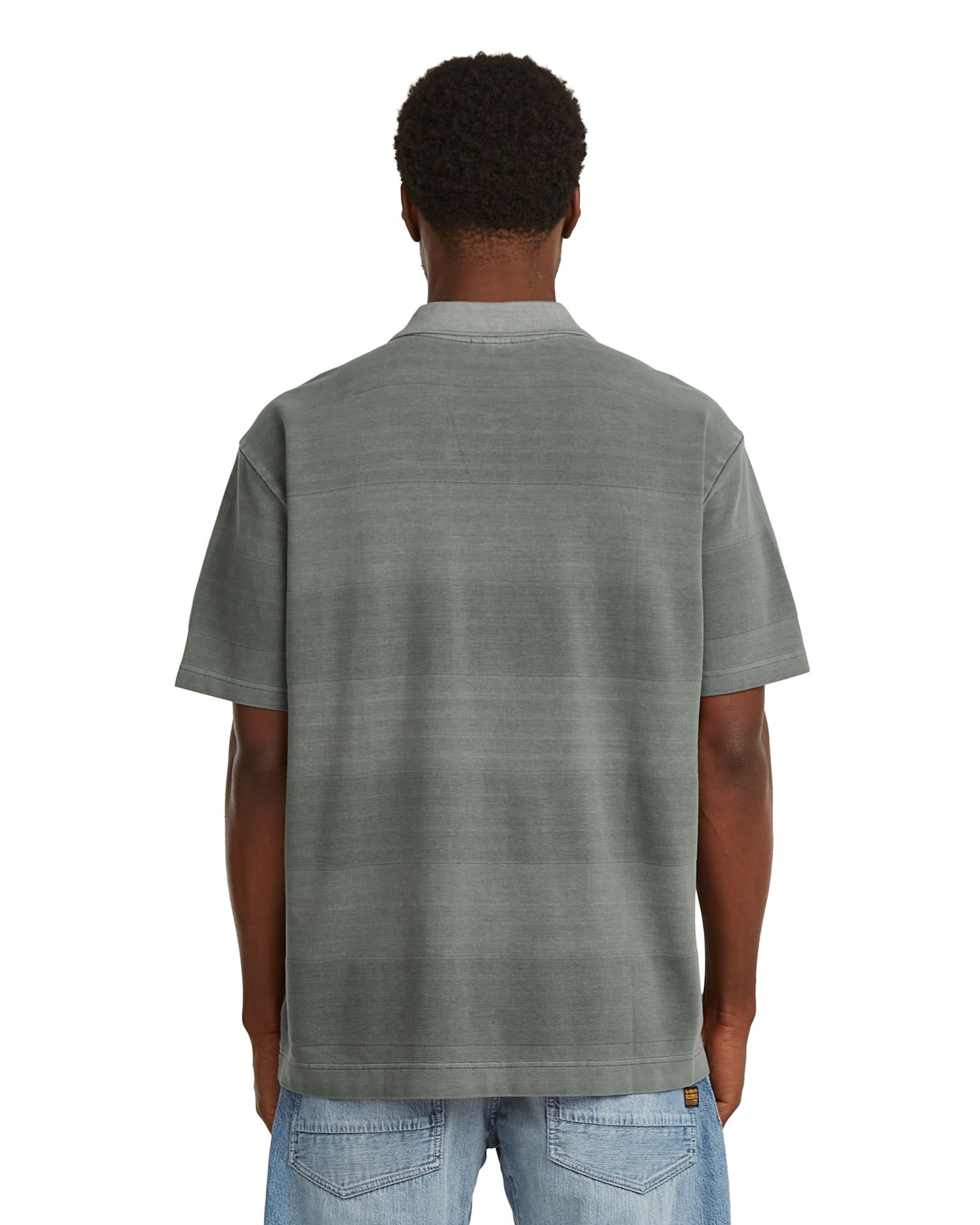 G-STAR Polo - 'Washed Jacquard Relaxed Polo' in Grün