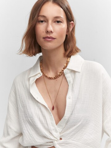 MANGO Bluse 'BAMBU' in Weiß