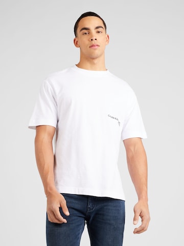 Tricou de la Calvin Klein Jeans pe alb: față