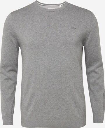 s.Oliver Men Big Sizes Sweater in Grey: front