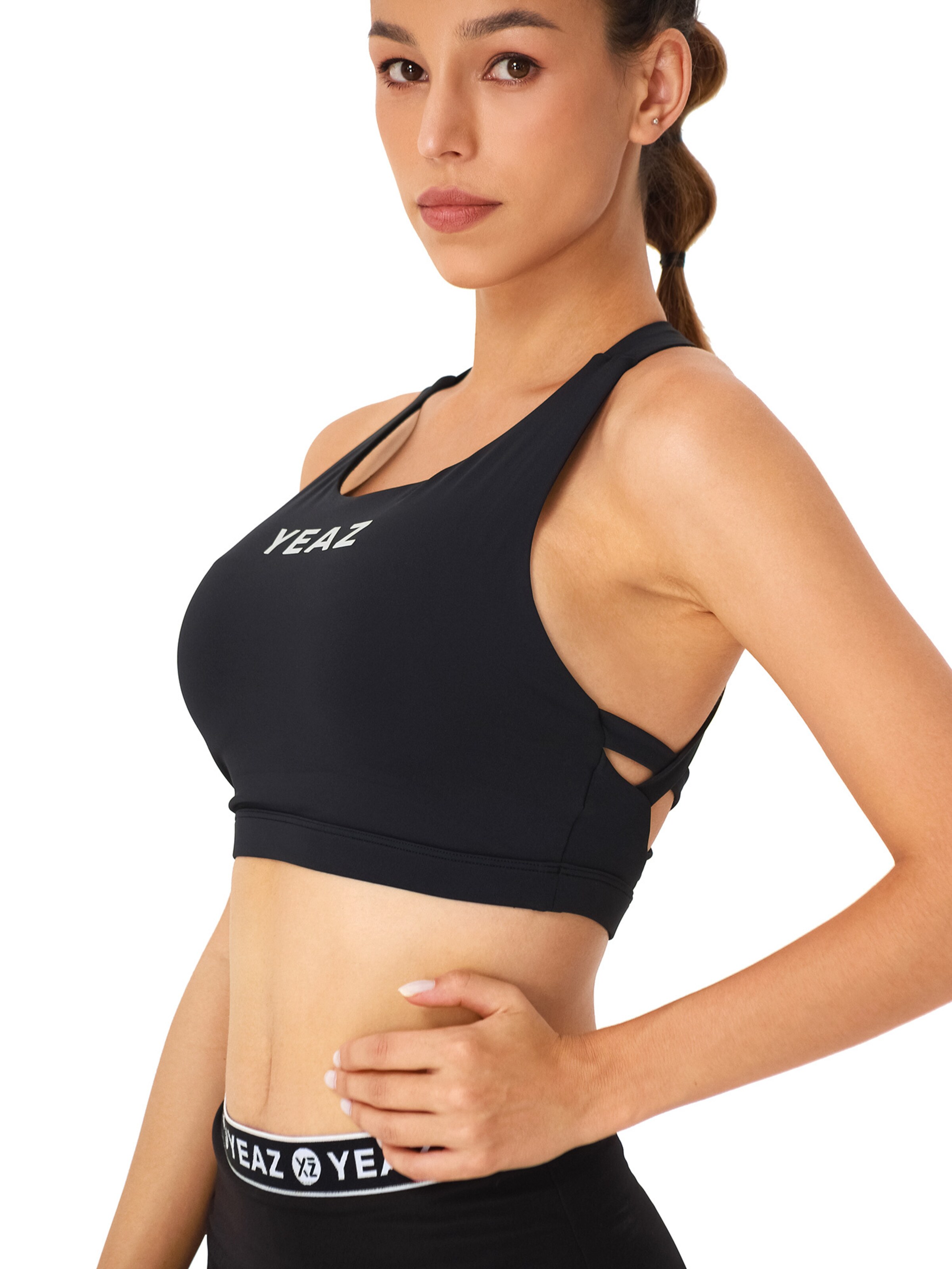 YEAZ Bustier Sport-BH 'Myth' in Schwarz