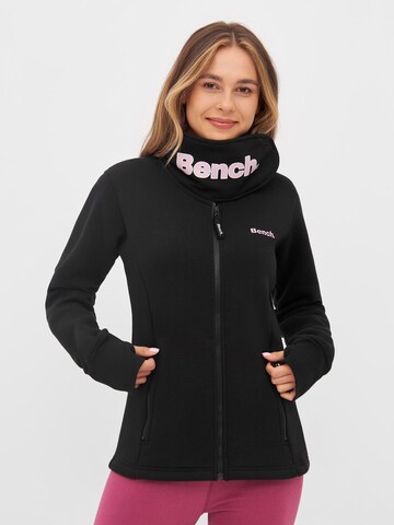BENCH Athletic Zip-Up Hoodie 'Haylo' in Black: front
