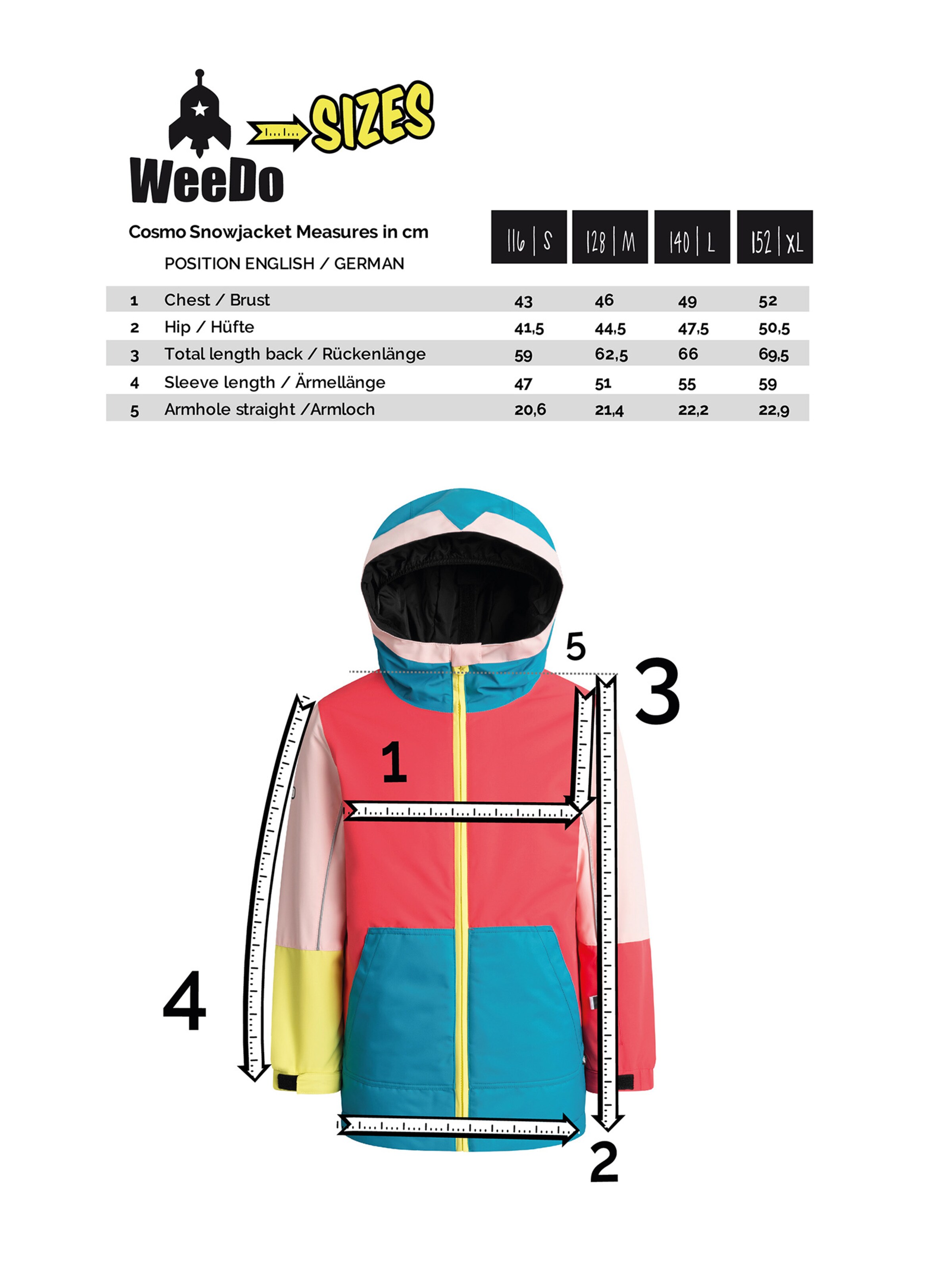 WeeDo Winterjas 'Cosmo Universe' in Blauw