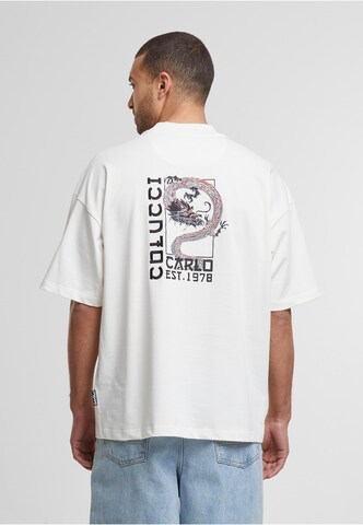 T-Shirt Carlo Colucci en blanc : devant