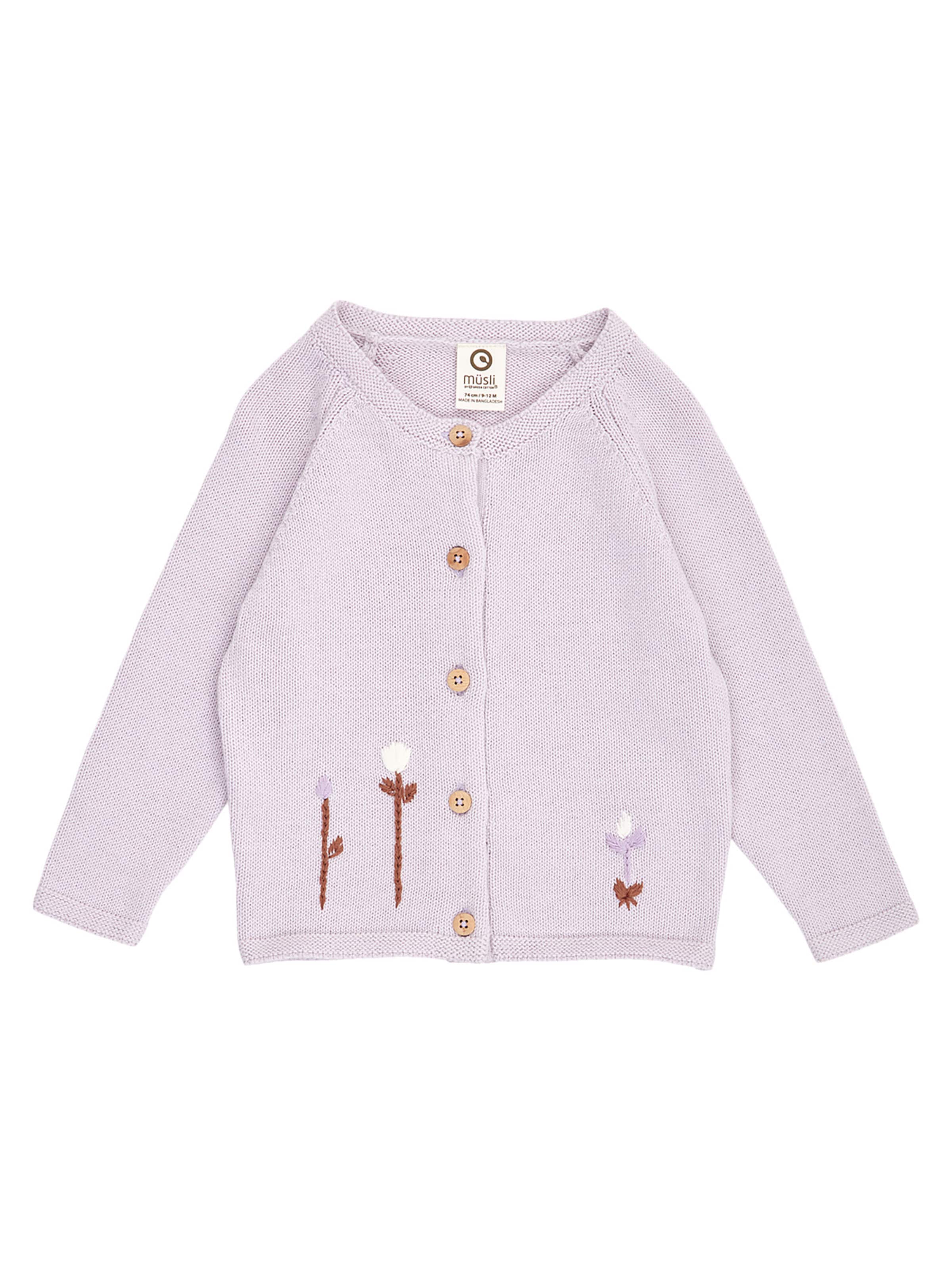 Müsli by GREEN COTTON Gebreid vest in Lila: voorkant