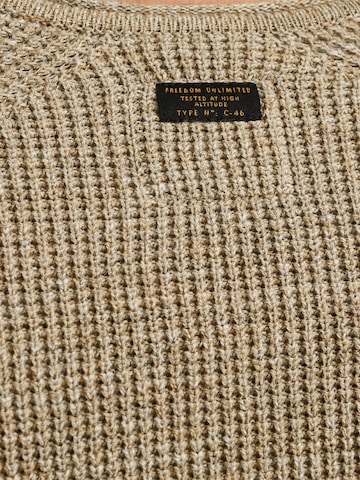 PME Legend Trui 'Pullover with flight pocket' in Beige