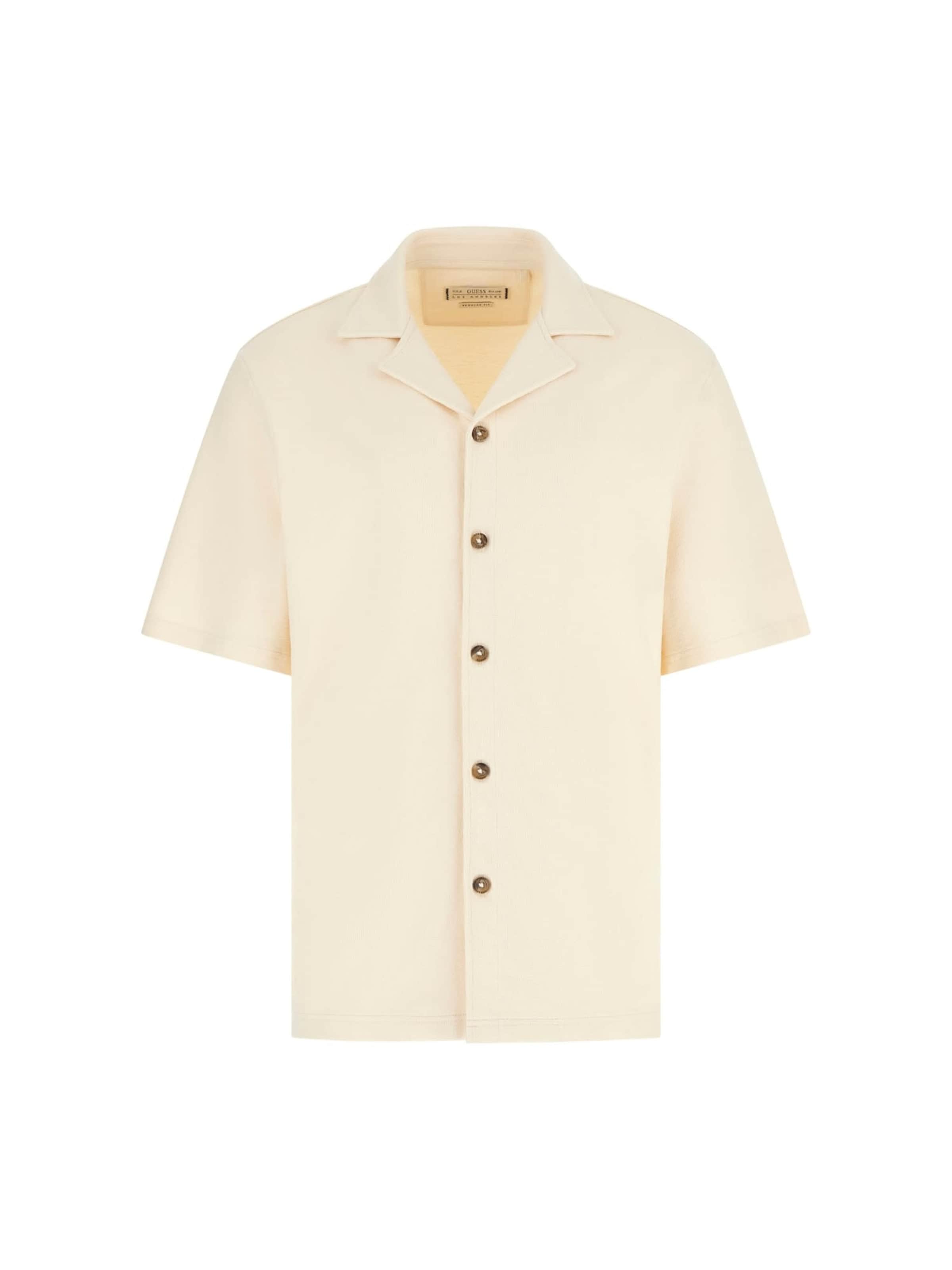 Coupe regular Chemise 'Knitted Bowling' GUESS en jaune : devant