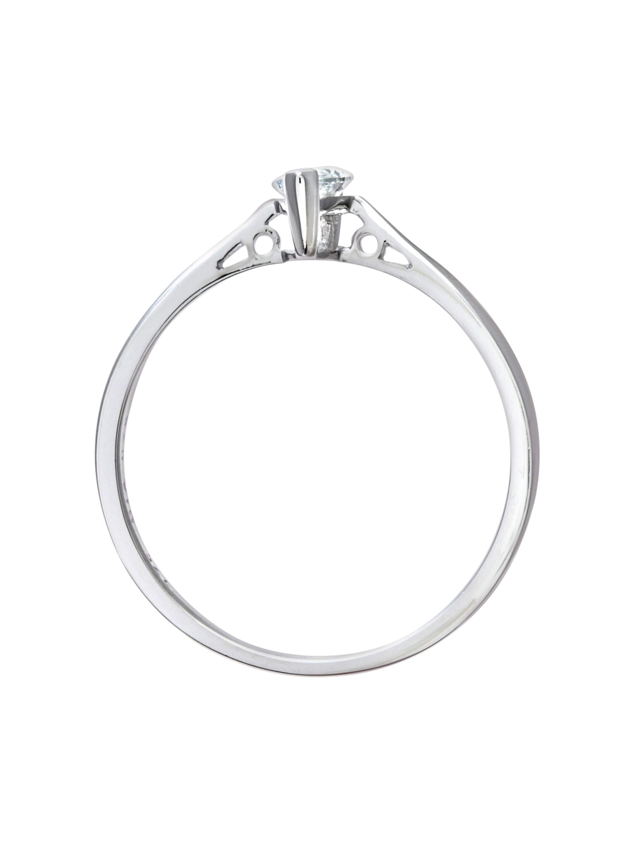 DIAMANT LETERNEL Ring 'Ring aus 375 Weißgold mit Diamant' in Silver