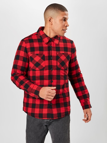 Urban Classics Slim fit Button Up Shirt in Red: front