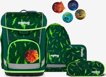 ergobag Backpack 'Schulranzen-Set cubo light Set' in Green: front