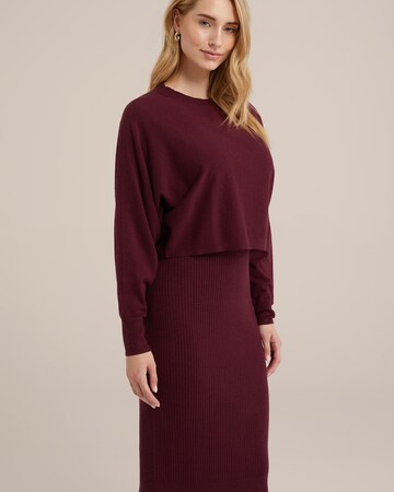 Robes en maille WE Fashion en rouge