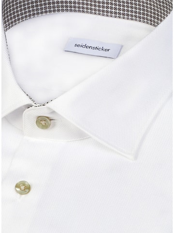 SEIDENSTICKER Slim Fit Businesshemd 'Schwarze Rose' in Weiß
