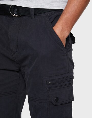 Threadbare Slim fit Cargo Pants 'Pane' in Black