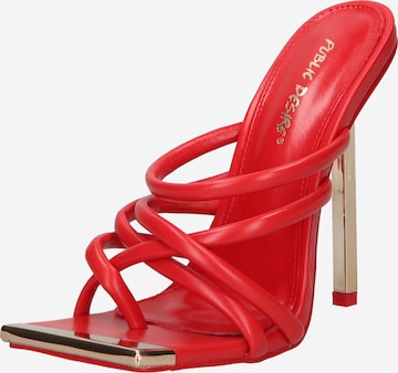 Public Desire T-Bar Sandals 'COINCIDENCE' in Red: front